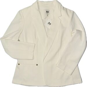 NEW Anne Klein Ivory Blazer Suit Jacket SMALL Quarter Length Classic